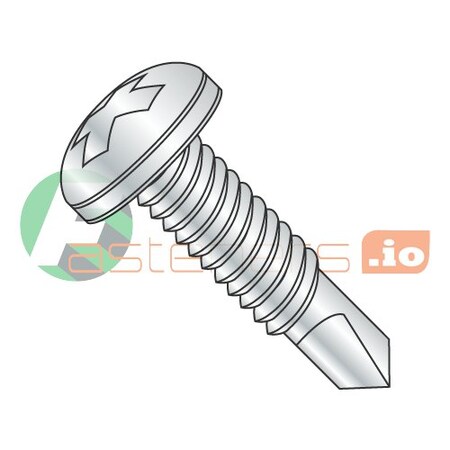 Newport Fasteners Self-Drilling Screw, #10-24 x 1 in, Zinc Plated Steel Pan Head Phillips Drive, 5000 PK 714413